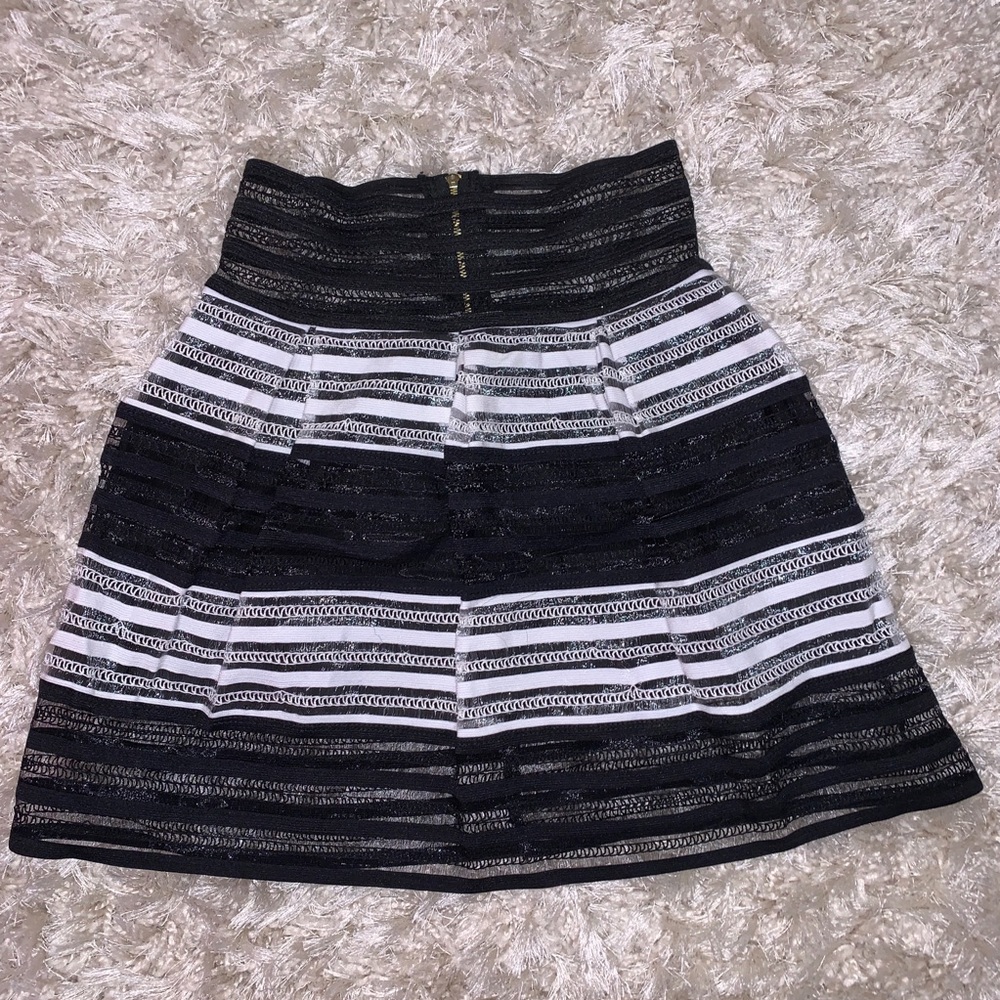 Black and White Sheer Mini Skirt